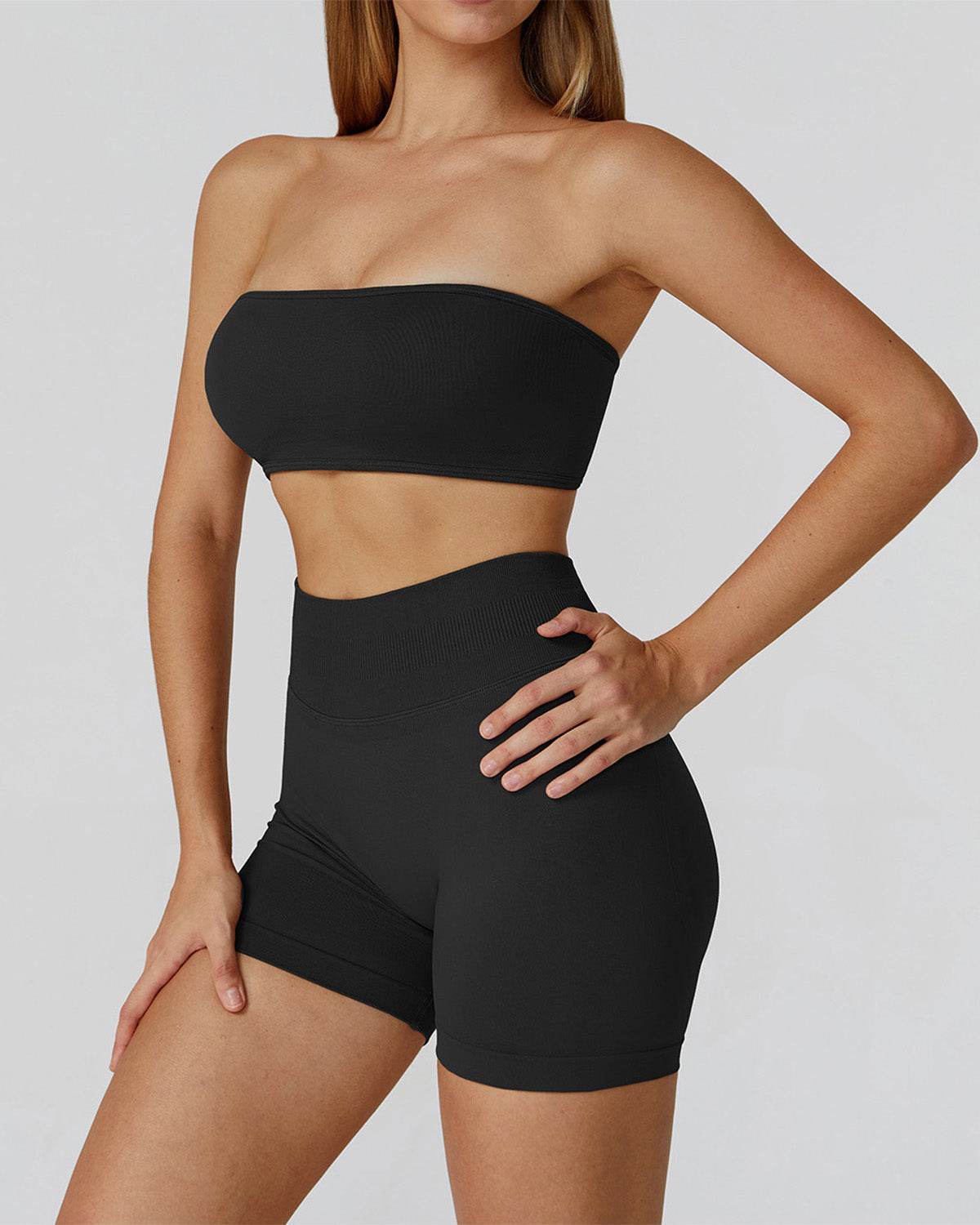 Athletic Wear with Strapless Tube Top and Short
