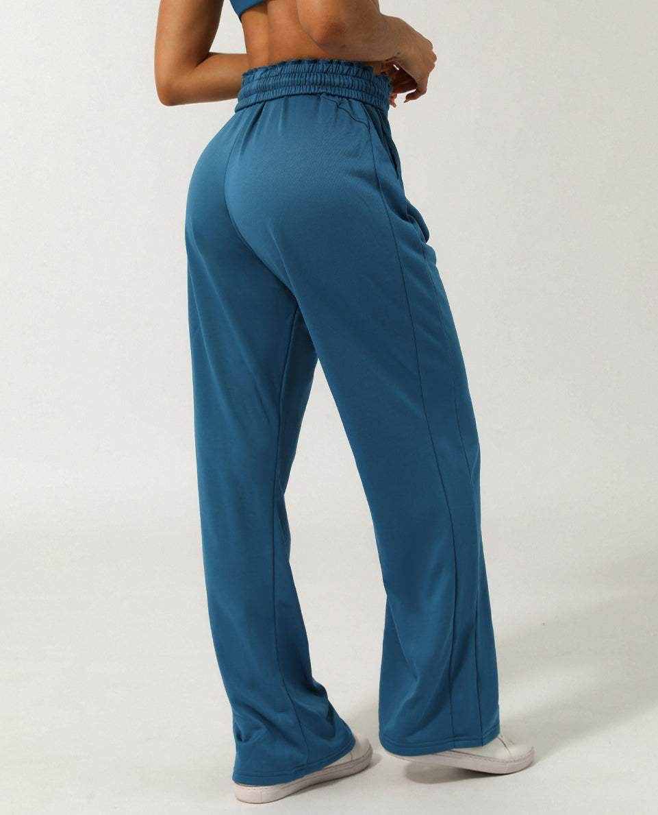 Women Elastic High-Waist Wide Leg Sweatpants