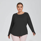 Plus Size Loose Long Sleeve Yoga T-Shirts