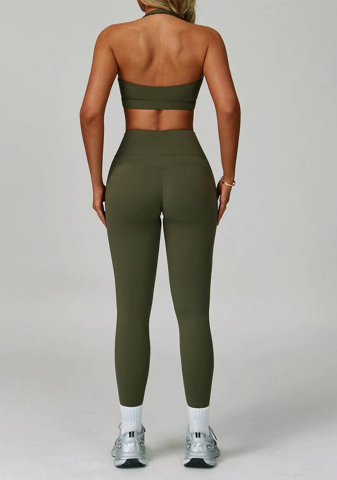Activewear Set with Halter Sports Bra and Legging -