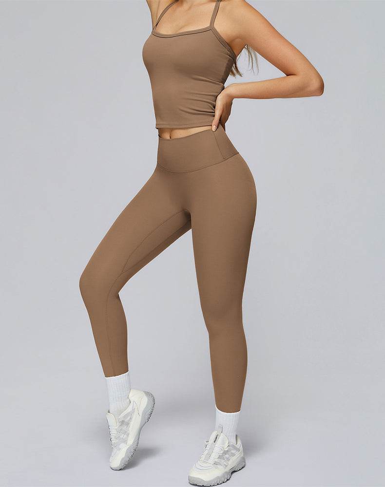 Athletic Wear with Criss Cross Back Tank Top and Legging