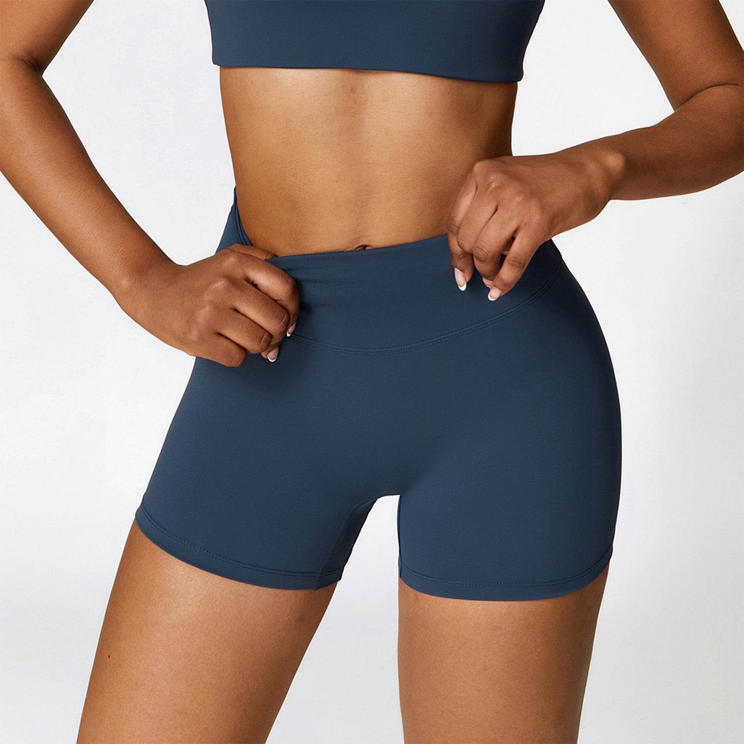 No Front Seam High Waist Biker Shorts -