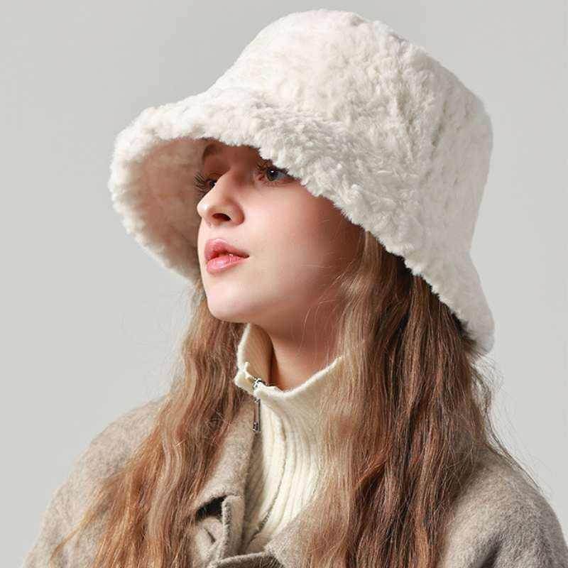 Solid Color Fuzzy Bucket Hat