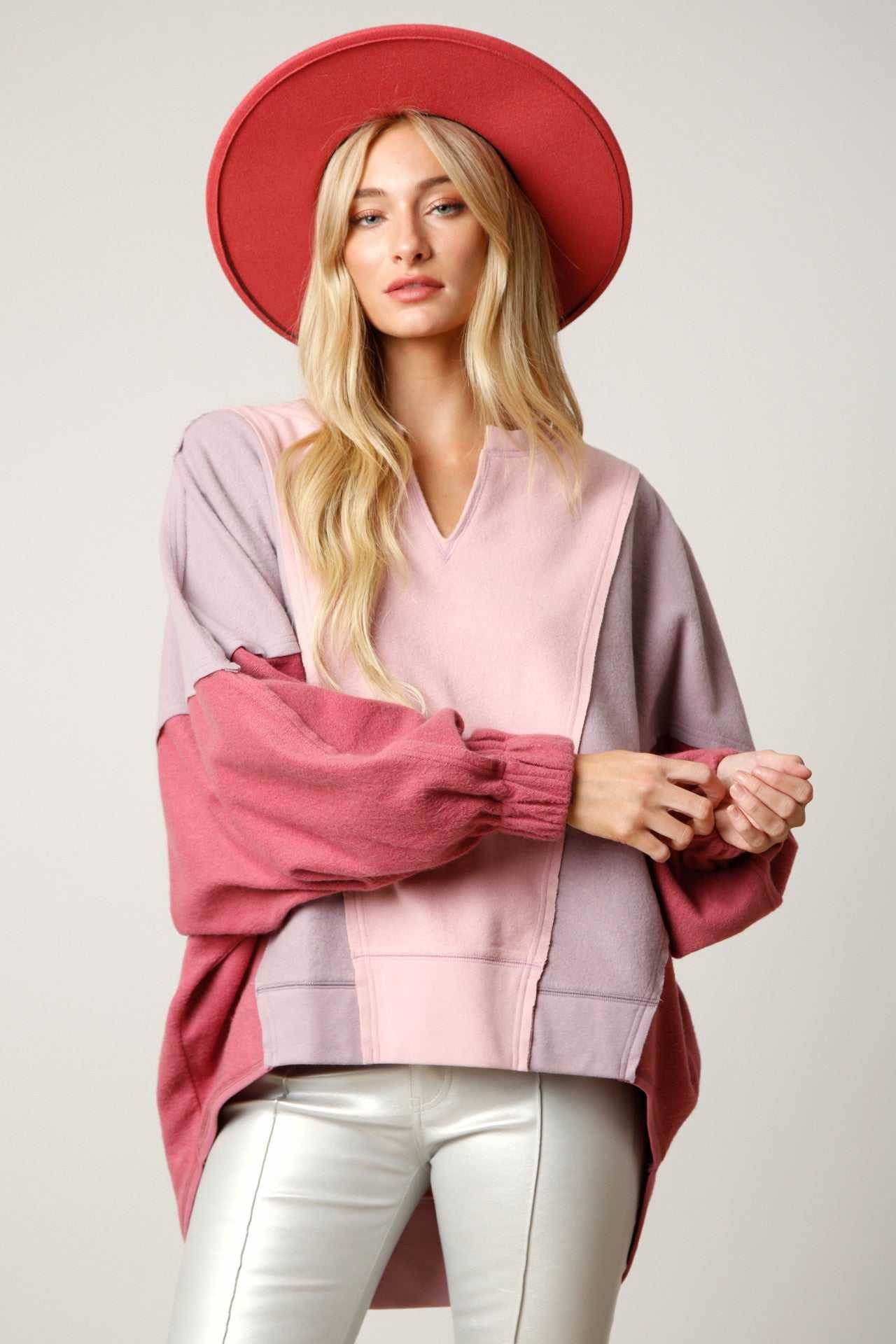 Color Block Oversized Sweatshirt