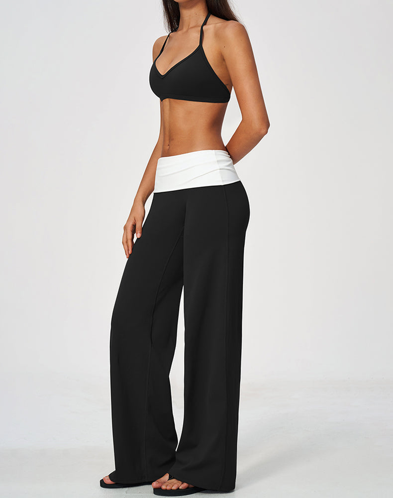 2 Piece Sports Bra and Flare Pant Pilates Outfit Sets