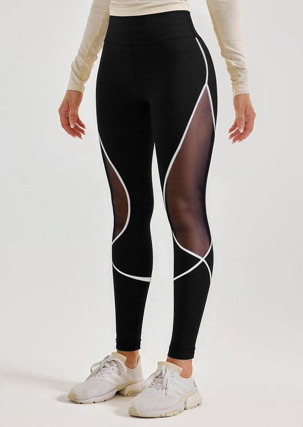 High Waist Color Block Mesh Yoga Legging