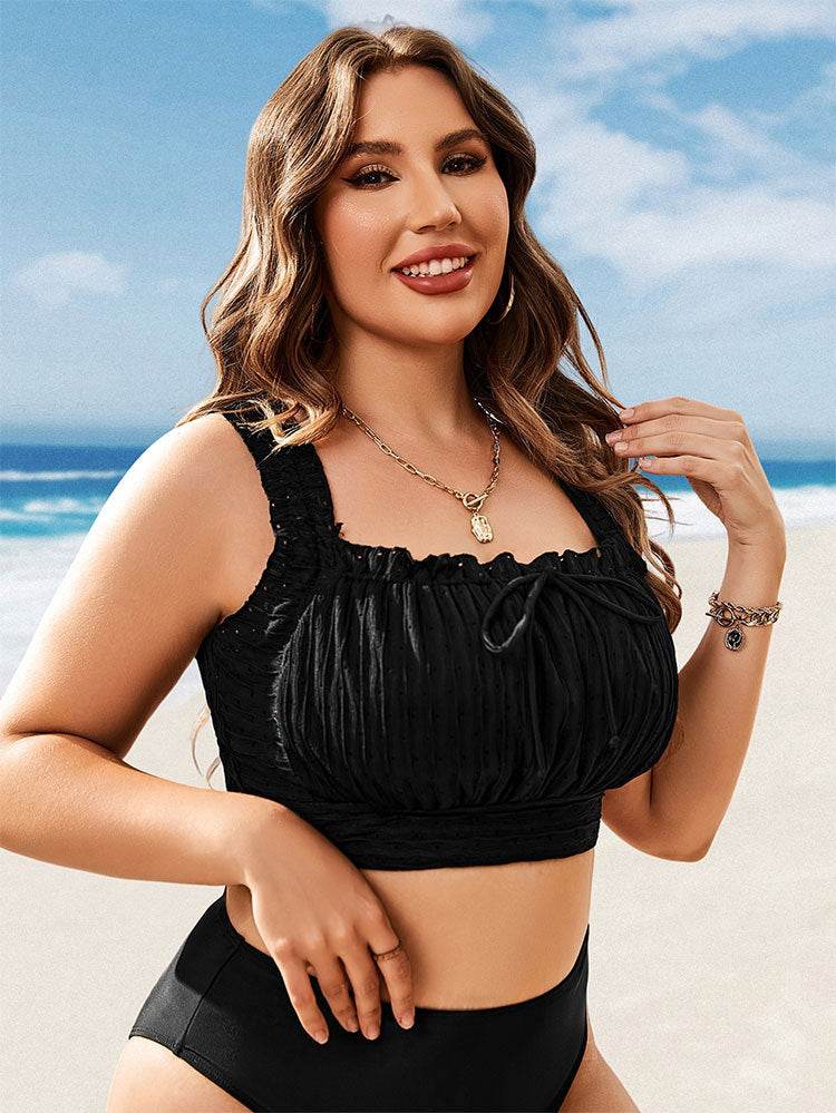 Plus Size U Neck Bikini Tops Swim Bra