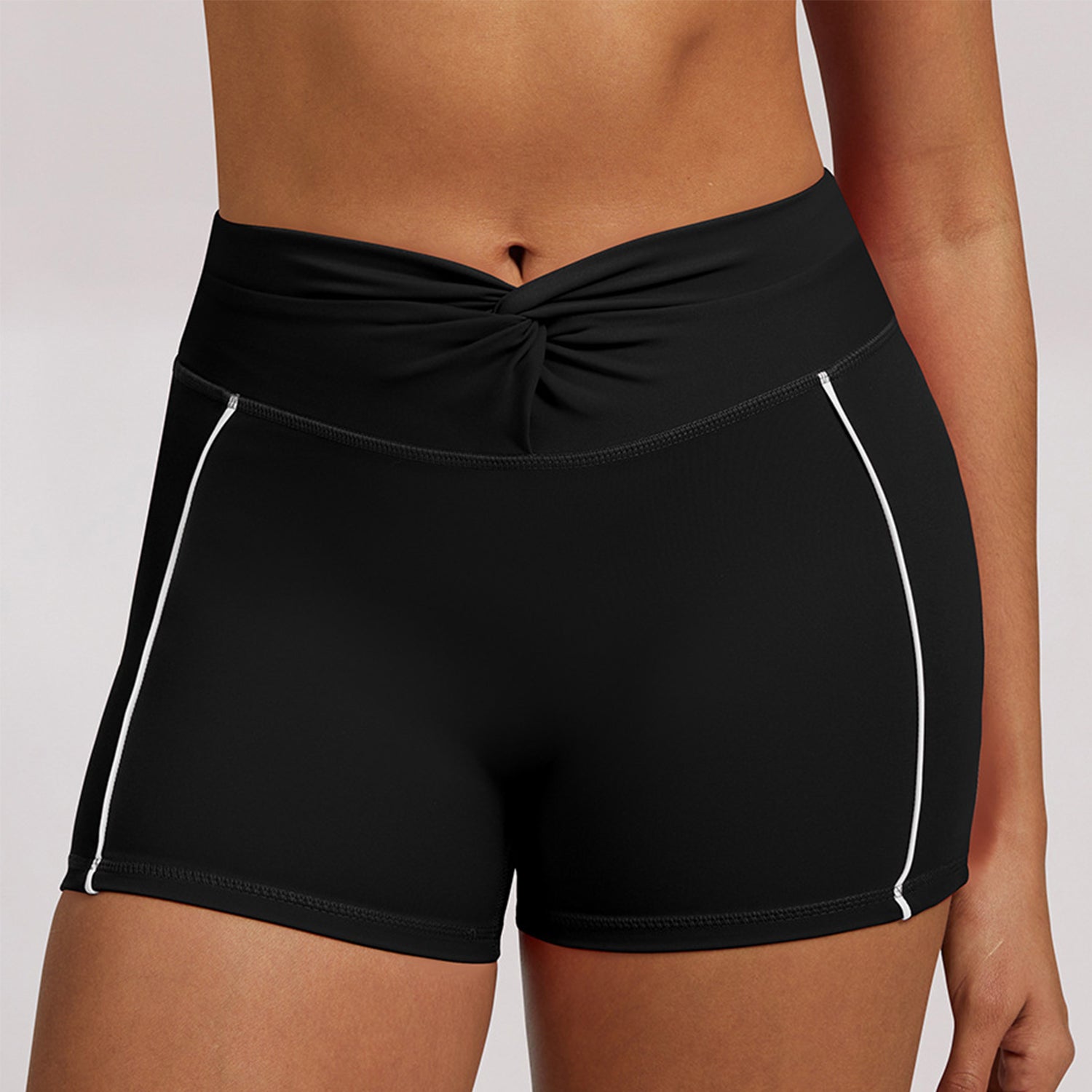 Twisted Knot Biker Shorts Tummy Control Athletic Short