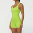 Hollow Back One Piece Workout Short Jumpsuit