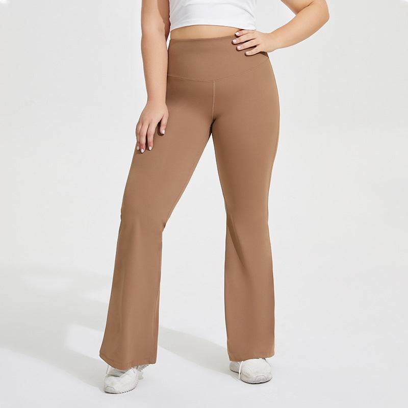 Plus Size High Waist Flared Yoga Pants