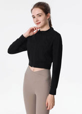 Ribbed Crop Workout Jacket