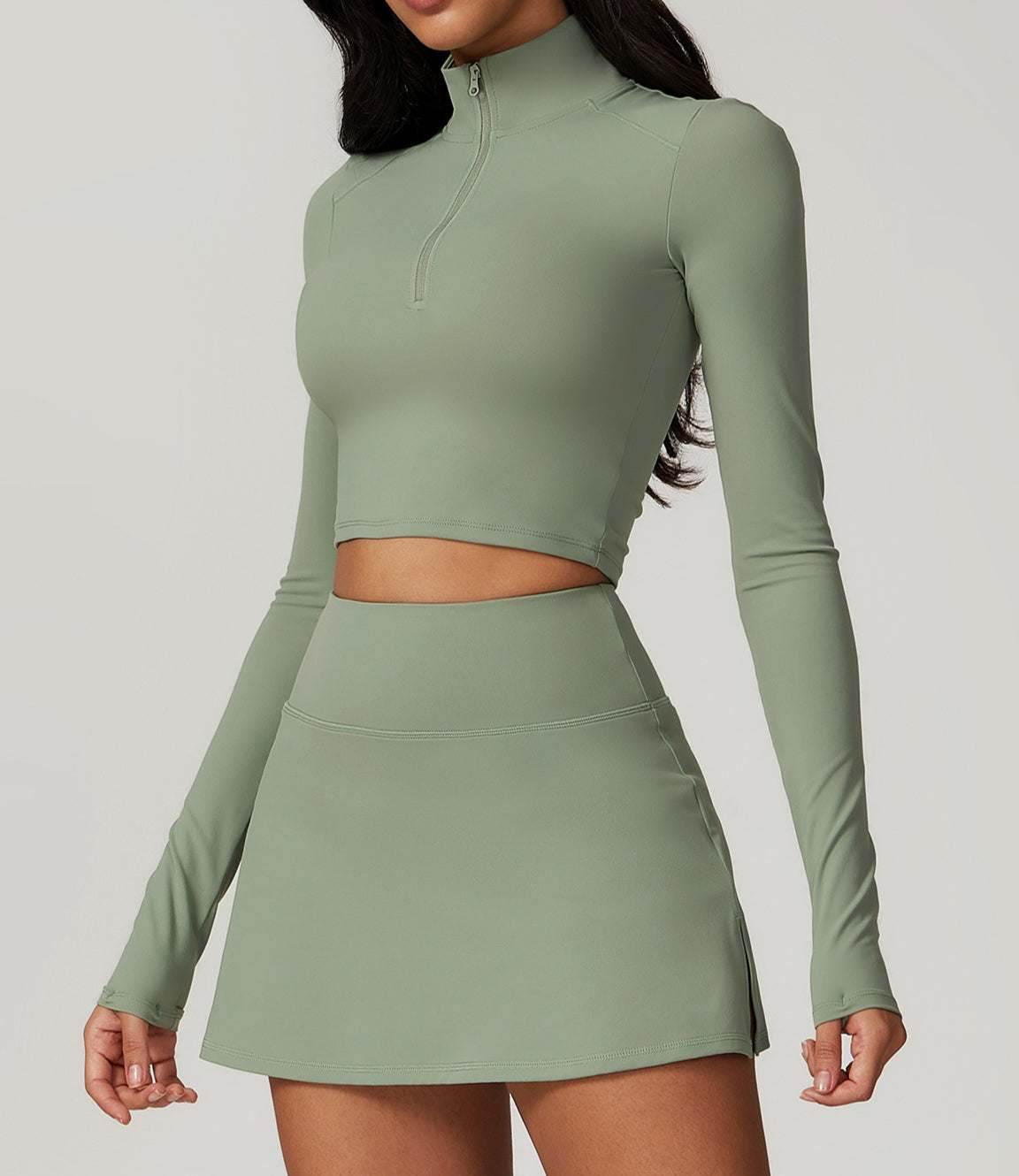 Zipper Yoga Long Sleeve T-Shirt