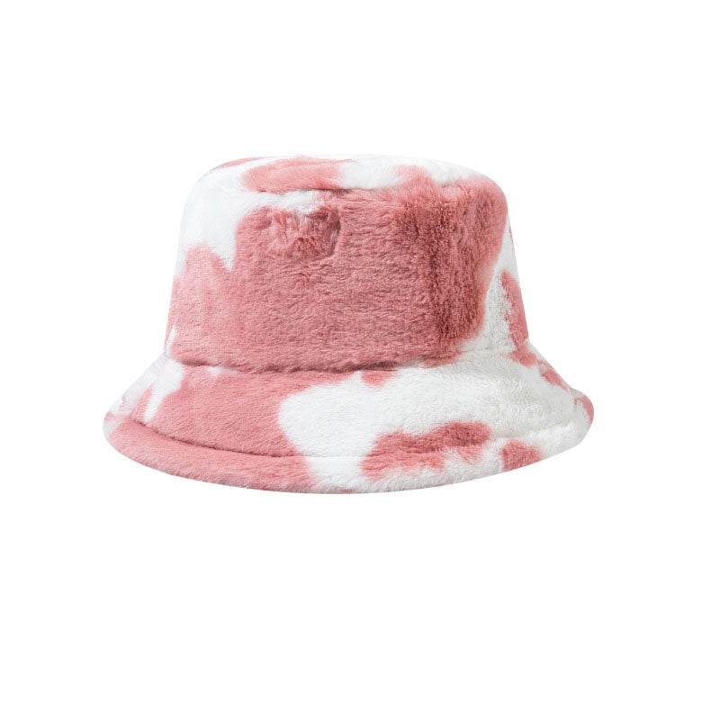 Winter Fuzzy Bucket Hat Lambswool Warm Fisherman Cap