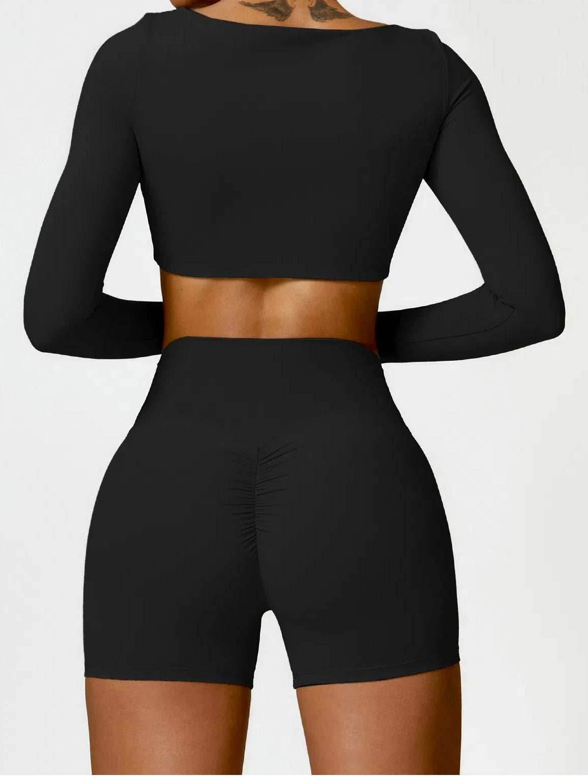2 Piece Workout Set With Crop Top and Shorts