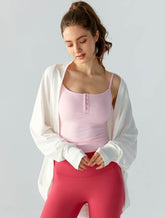 Sport Shawl with Thumb Cuffs Long Sleeve Cardigan Outerwear