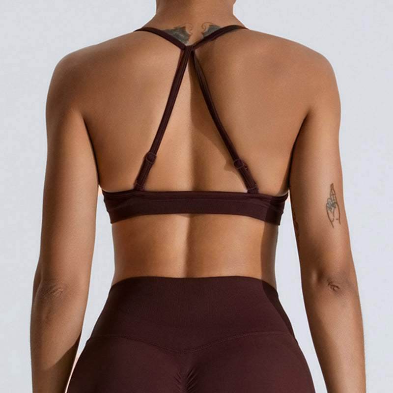Cross Back Sports Bra with Adjustable Strap