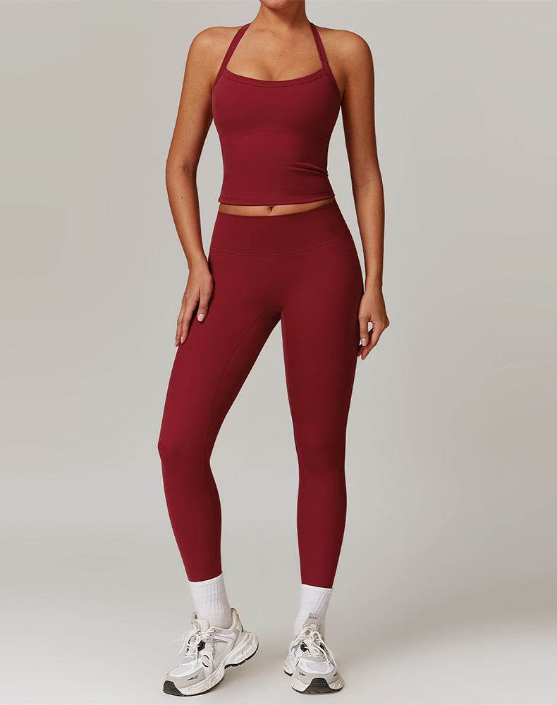 Athletic Wear with Criss Cross Back Tank Top and Legging