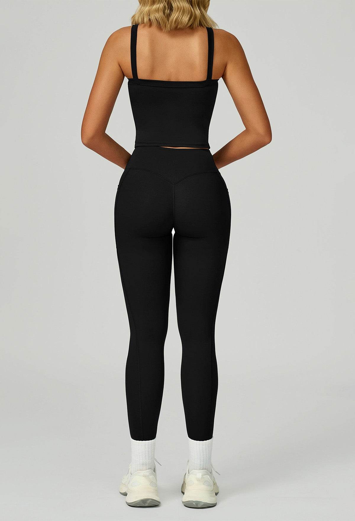 Activewear Set with Wide Strap Tank Top and Legging