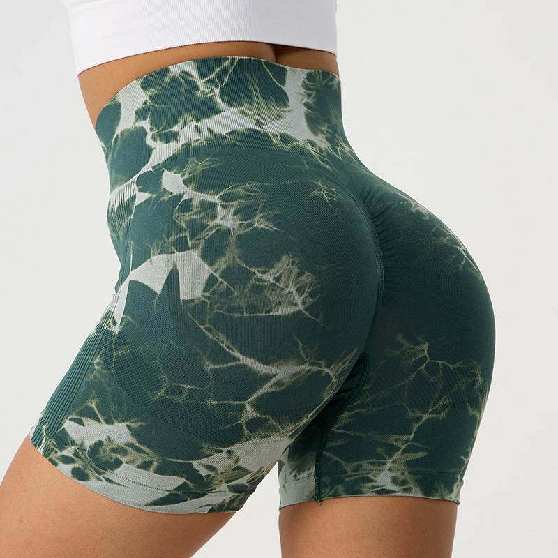 Tie Dye Print High Waist Yoga Short