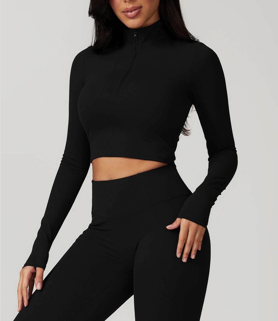 Zipper Yoga Long Sleeve T-Shirt