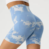 Tie Dye Print High Waist Yoga Short