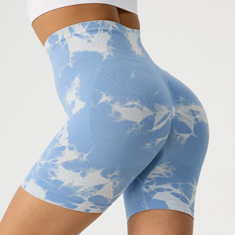Tie Dye Print High Waist Yoga Short