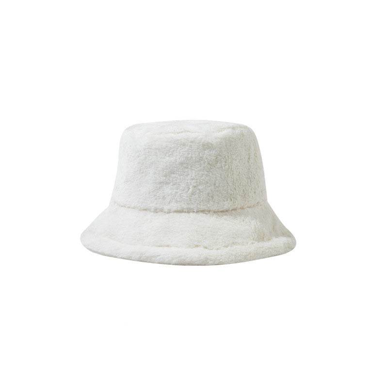 Faux Fur Winter Bucket Hat Fuzzy Warm Fisherman Cap