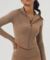 Long Sleeve Zip Up Cropped Sports Jacket