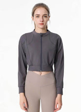 Ribbed Crop Workout Jacket