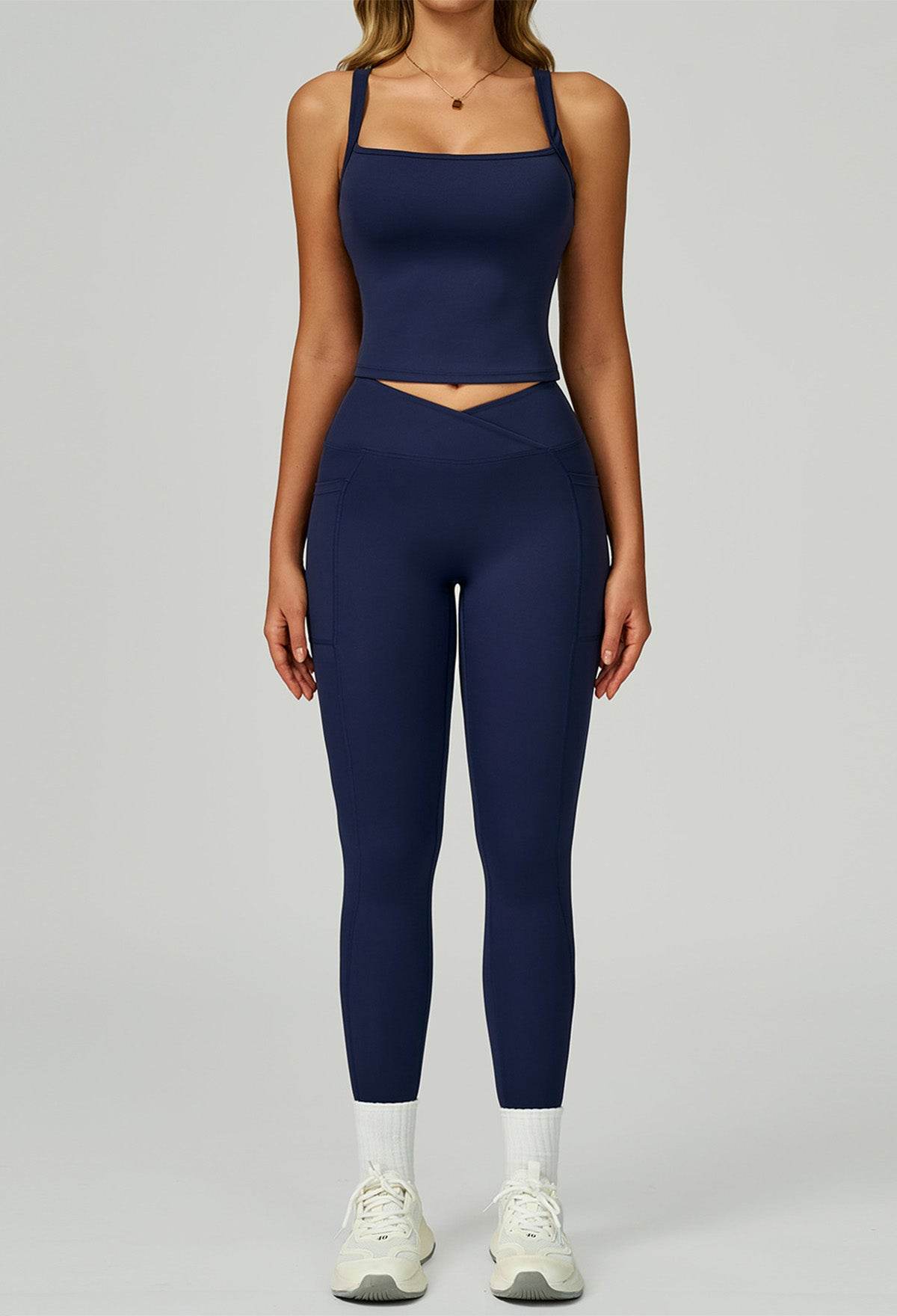 Activewear Set with Wide Strap Tank Top and Legging