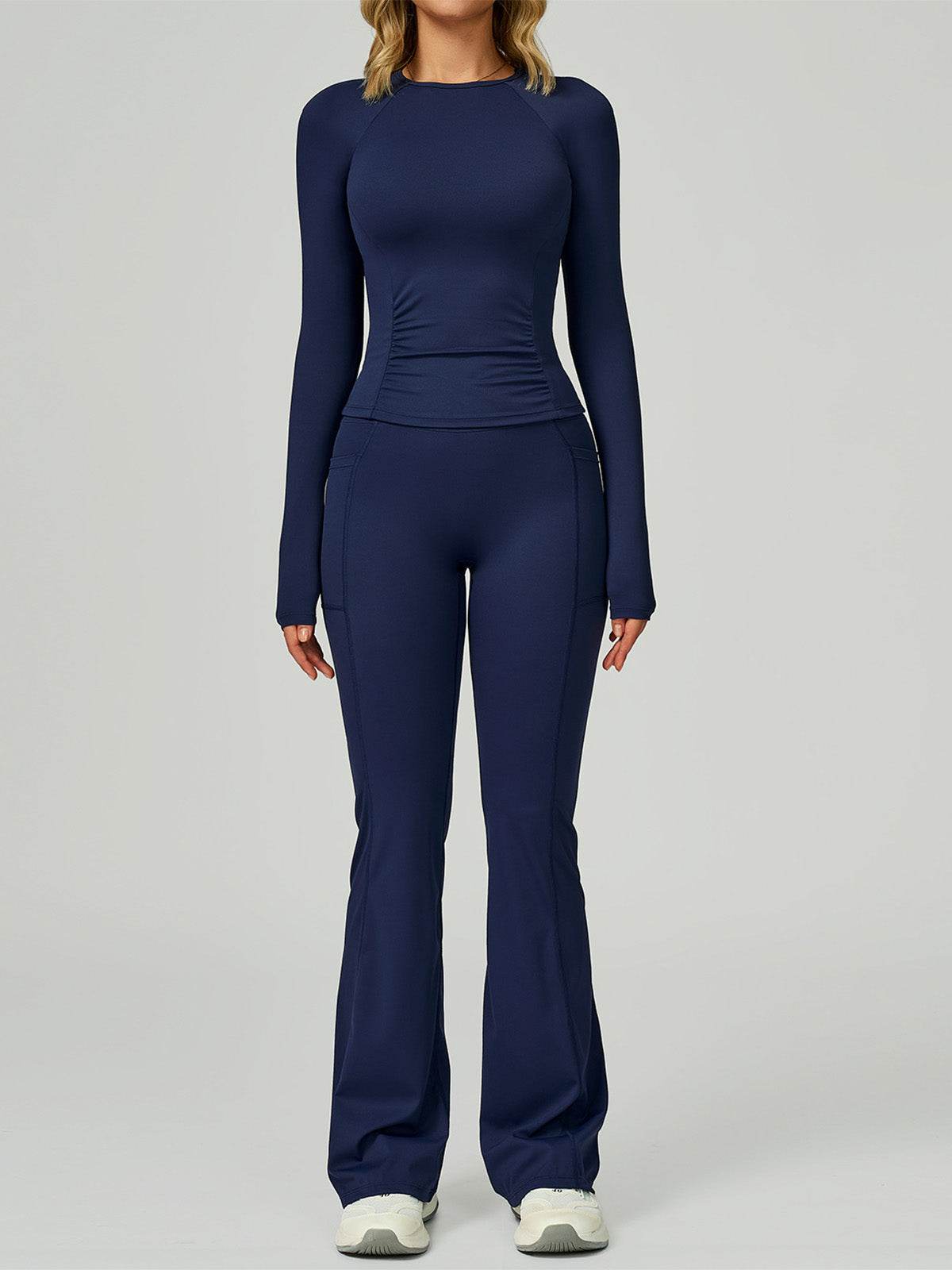 Sport Set with Long Sleeve Crew Neck T-Shirt and Flared Pant
