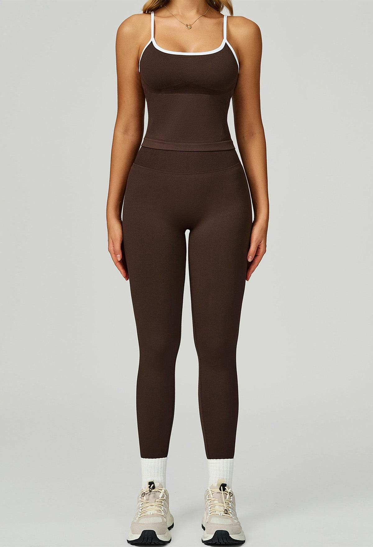 Sport Set with Color Block Tank Top and Legging