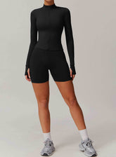 Activewear Set with Sports Jacket and Shorts