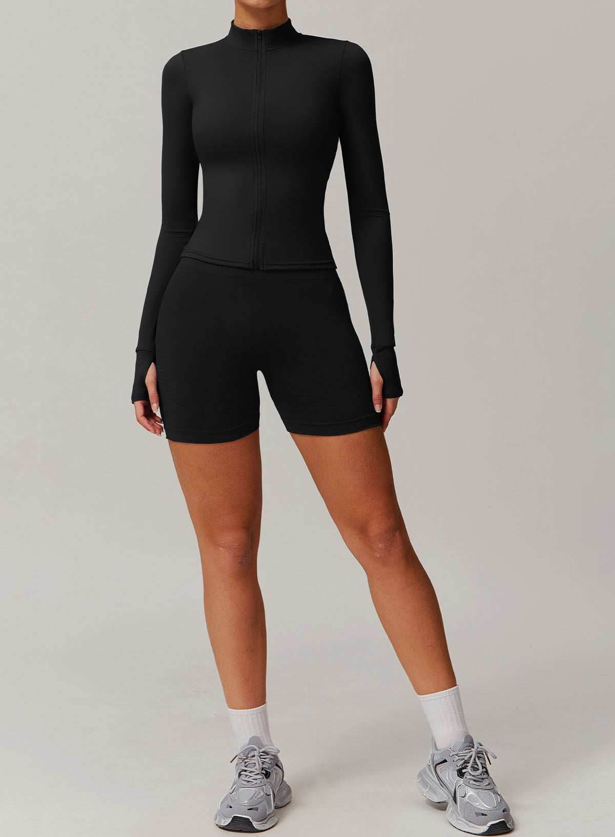 Activewear Set with Sports Jacket and Shorts
