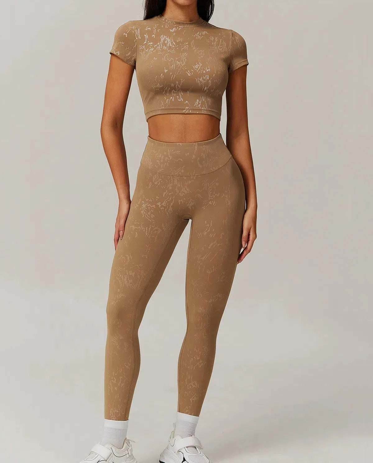 Sports Set with Short Sleeve T-Shirt and Leggings