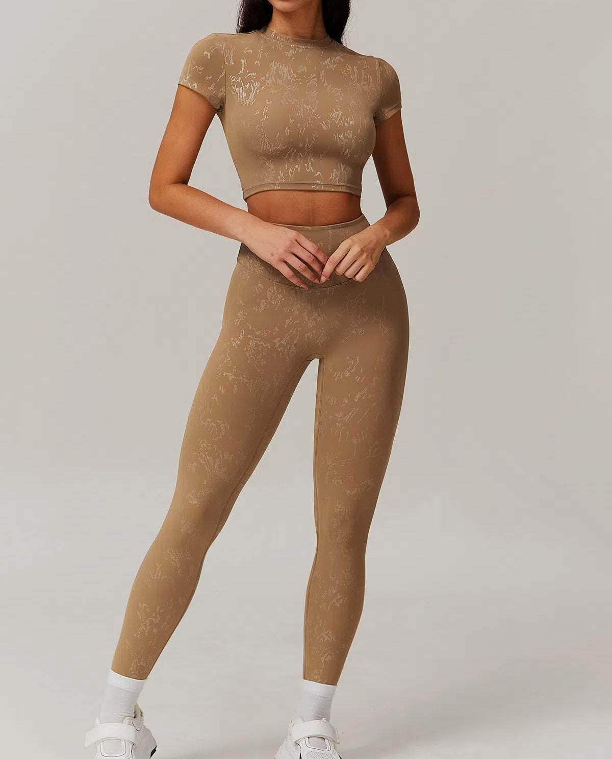 Sports Set with Short Sleeve T-Shirt and Leggings