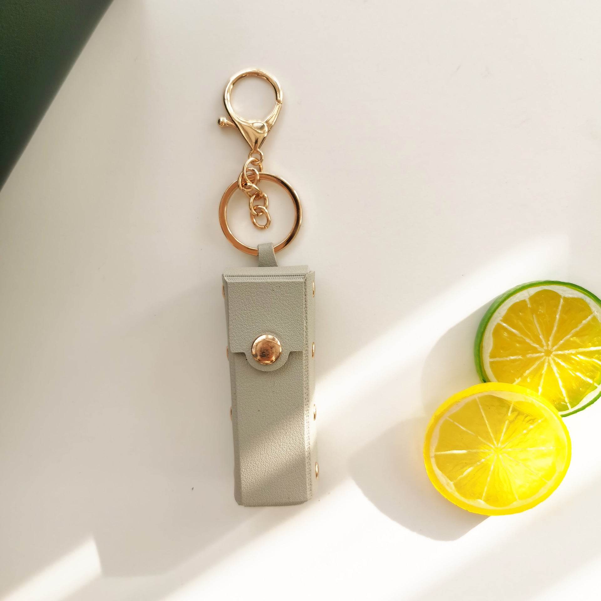 PU Leather Lipstick Holder Keychain