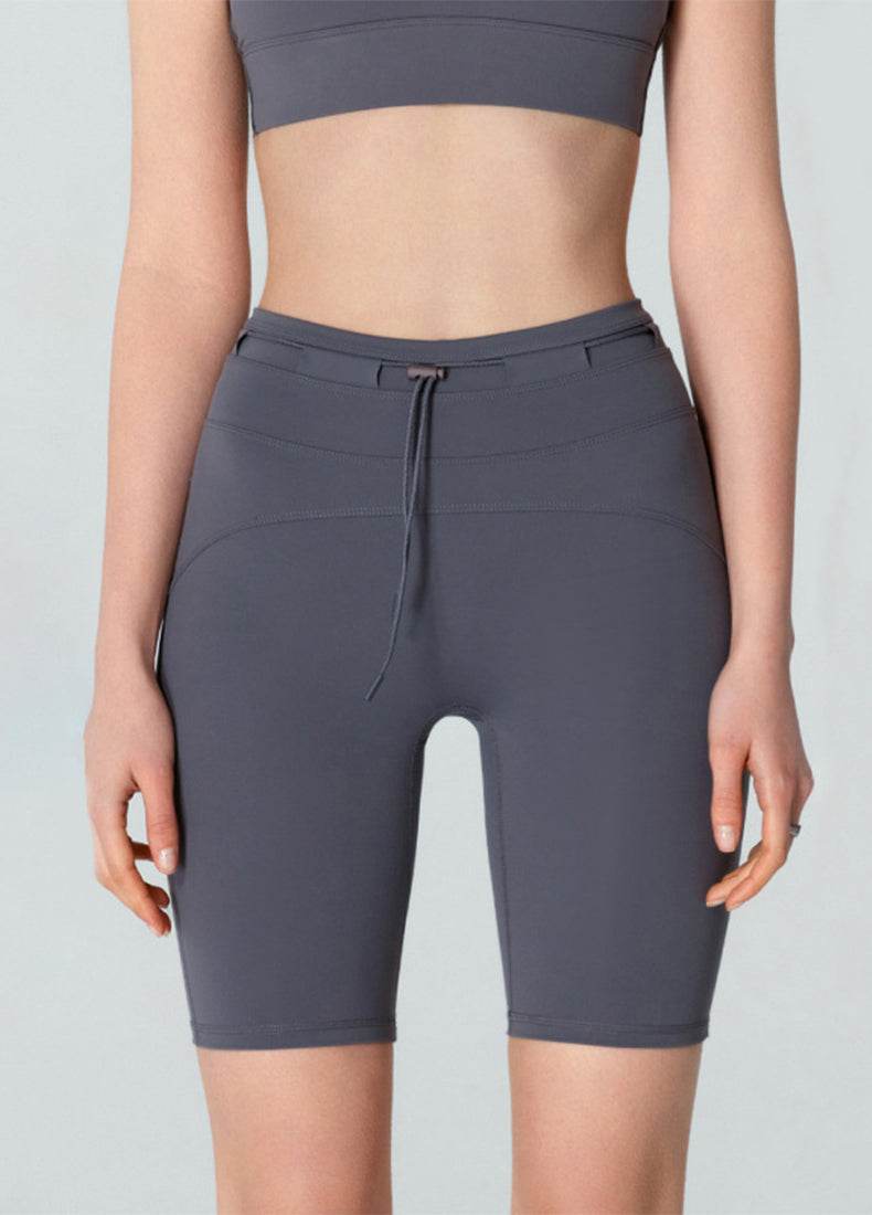 High Waisted Tummy Control Biker Shorts with Adjustable Waist