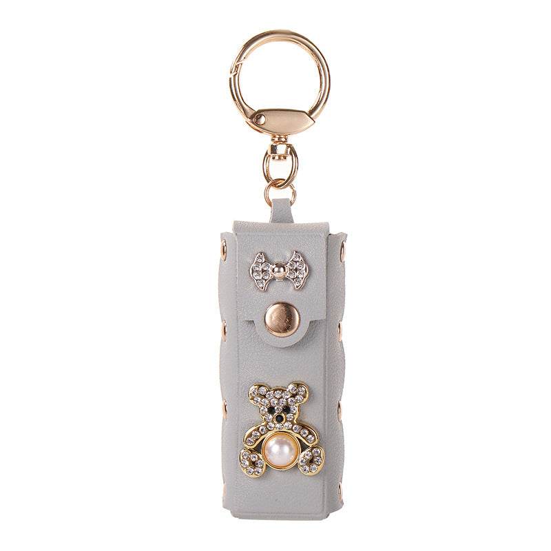 Mini PU Leather Lipstick Bag Keychain Lipstick Case Bag