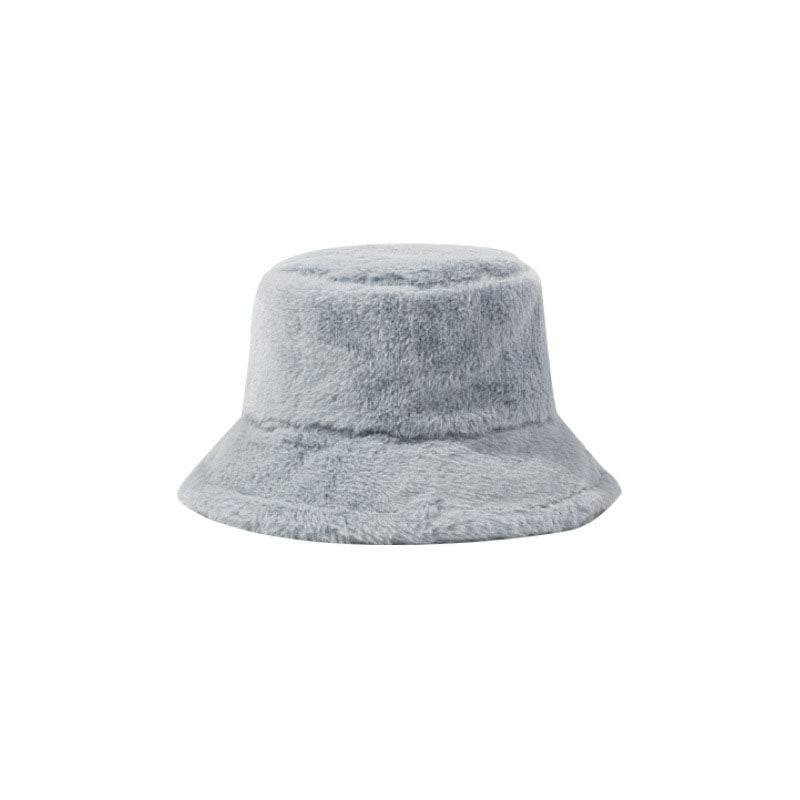 Faux Fur Winter Bucket Hat Fuzzy Warm Fisherman Cap
