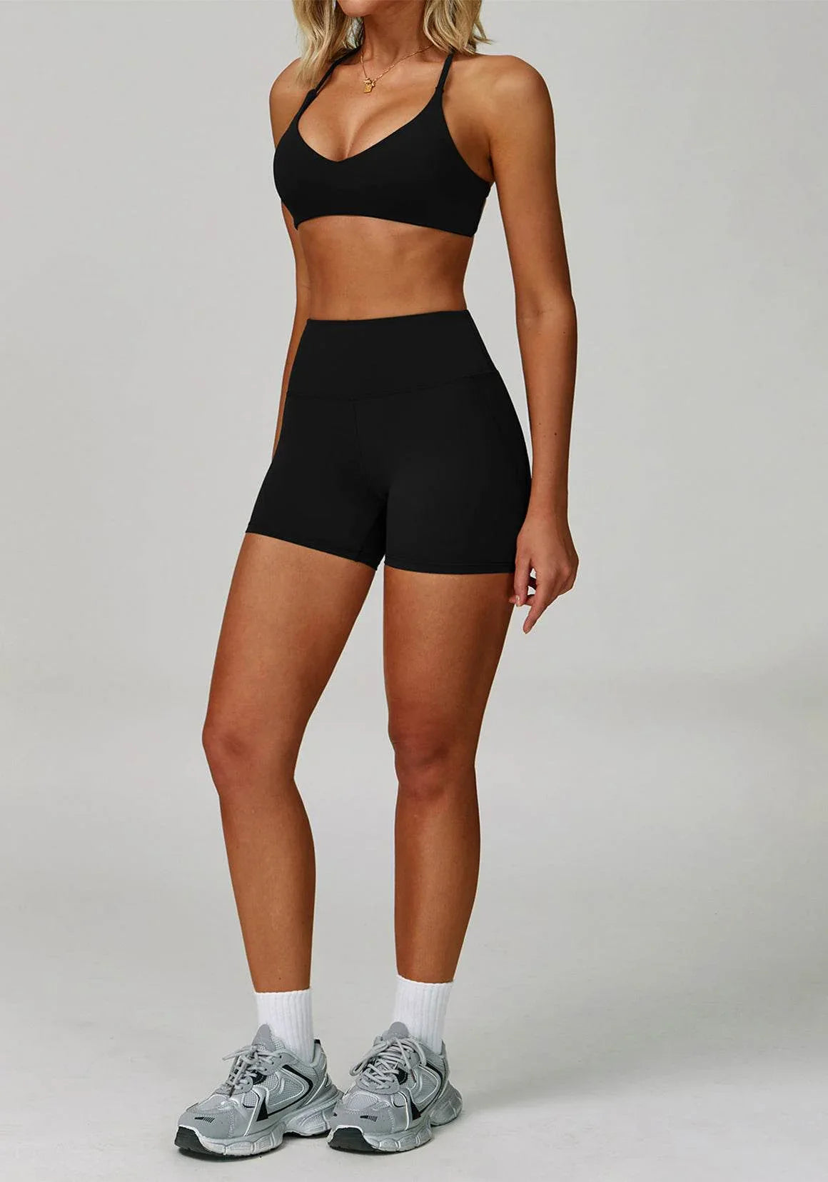 Activewear Set with Cross Back Sports Bra and Short -