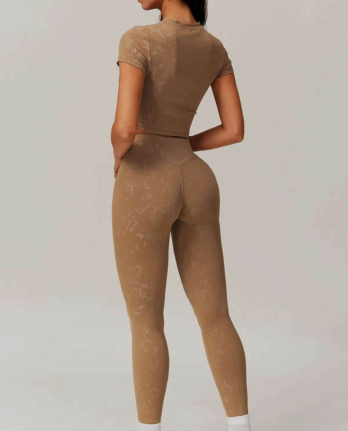 Sports Set with Short Sleeve T-Shirt and Leggings