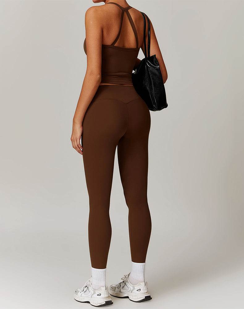 Athletic Wear with Criss Cross Back Tank Top and Legging