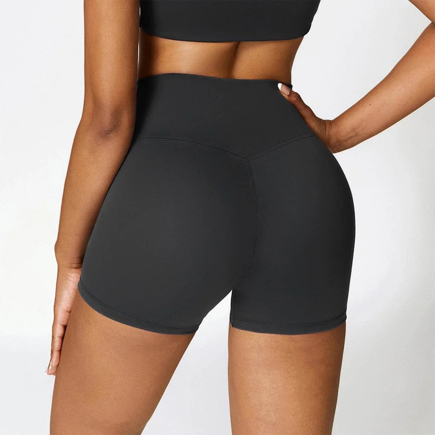 No Front Seam High Waist Biker Shorts -
