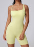 Asymmetric Straps Yoga Shorts Romper Bodysuit