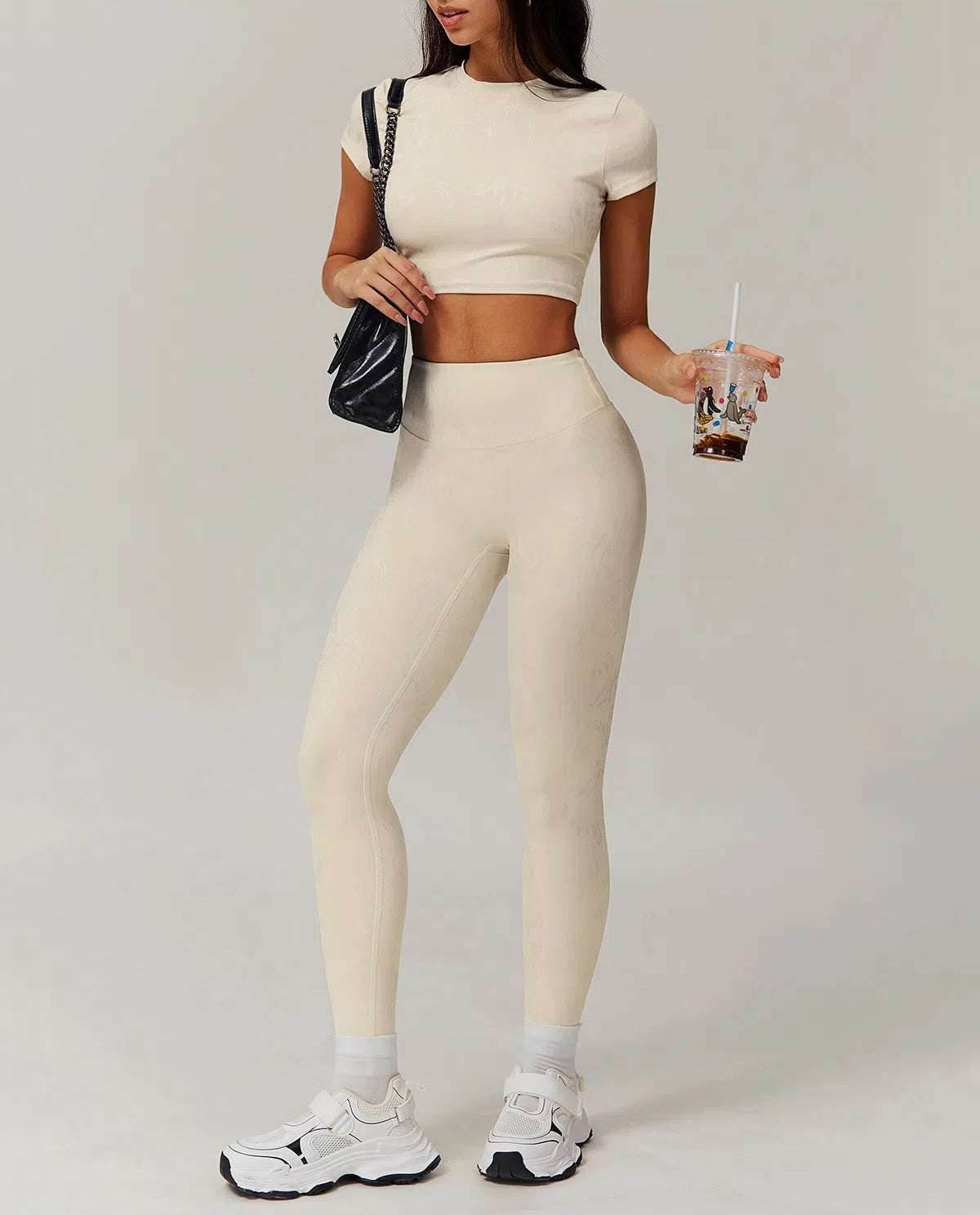 Sports Set with Short Sleeve T-Shirt and Leggings