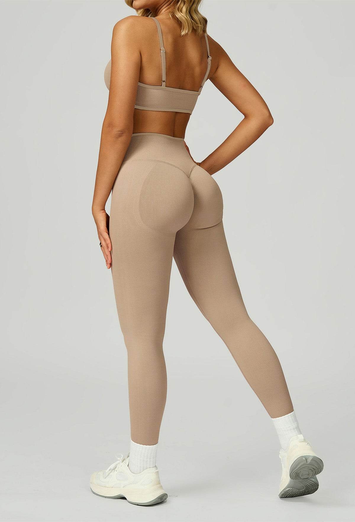 Sport Set with Color Block Sports Bras and Legging -