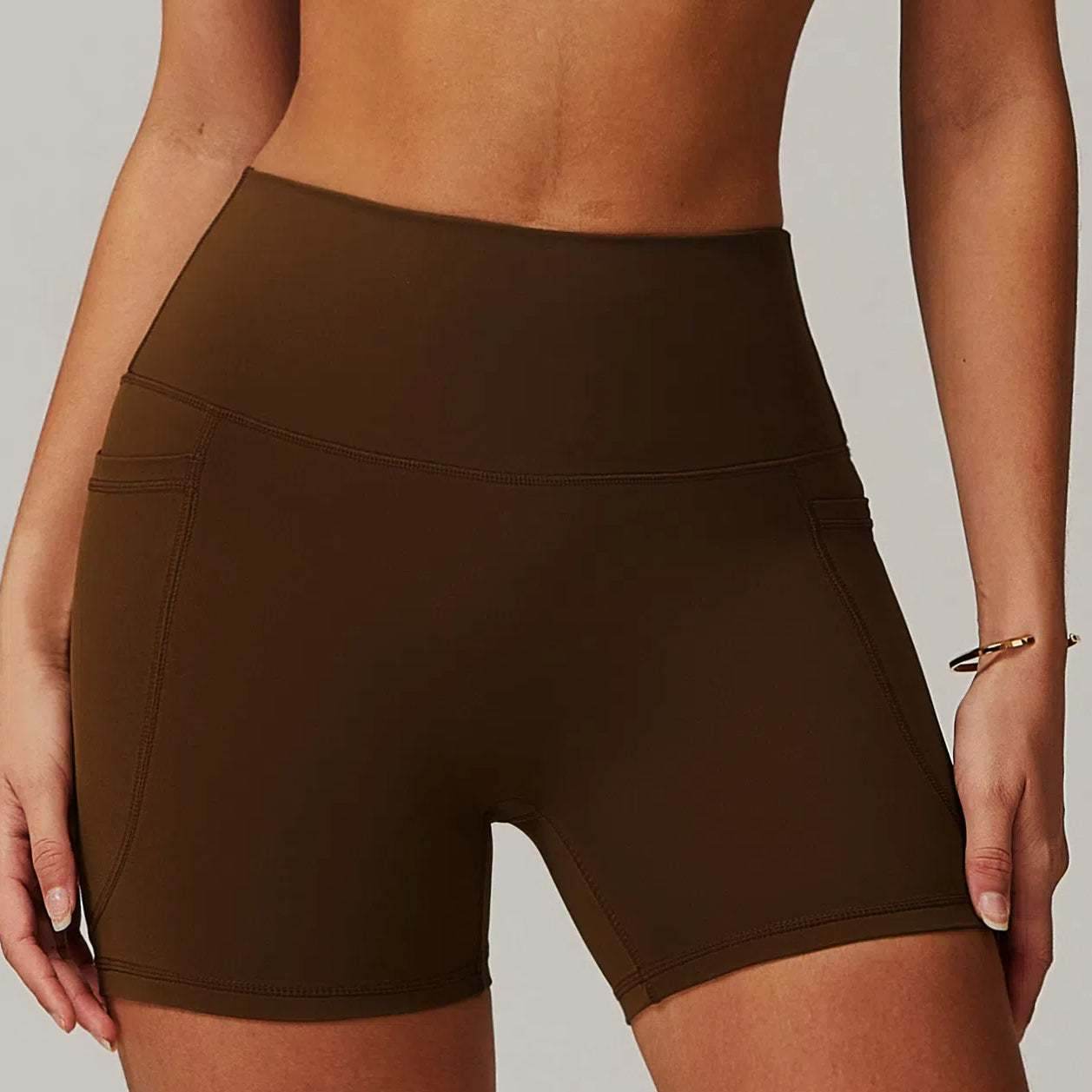 Solid High Waist Yoga Short