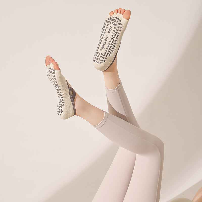 Crisscross Straps Yoga Socks Non Slip Five Toe Ballet Socks