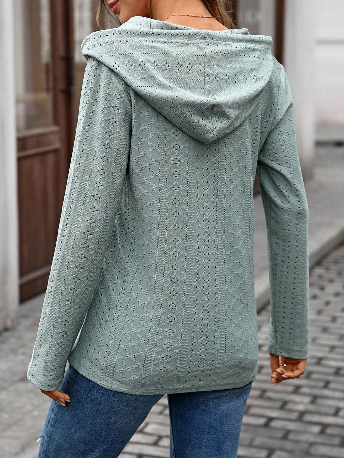 Long Sleeve Fall Drawstring Shirts Hooded Sweatshirt